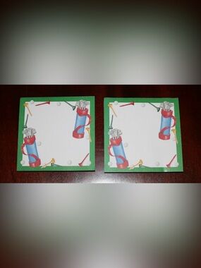 Set of 2 Golf Theme Note Pads by Lady Jayne Ltd. - New